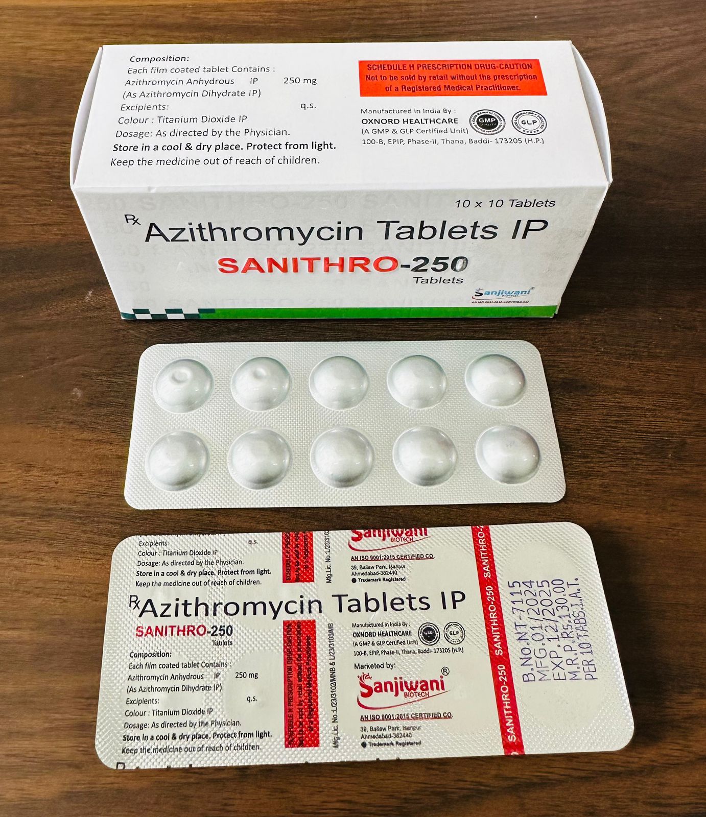 AZITHROMYCIN IP 250 MG TAB 